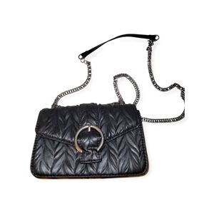 Zara Elegant Black Quilted Crossbody Bag with Chain Strap Zara